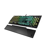 Roccat Vulcan Pro - Optische RGB Gaming Tastatur, AIMO LED Einzeltastenbeleuchtung, Titan Switch Optical Tactile, Aluminiumoberfläche, Multimedia-Tasten, Handballenauflage, schwarz