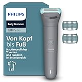 Philips Bodygroom 3000er-Serie – Herrentrimmer mit Dreifachschutz-Rasiersystem, trimmen und rasieren im Intimbereich, hautnah und besonders schonend, 100% duschfest, 80 Min. Laufzeit, BG3480/15