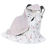 Miracle Baby Einschlagdecke Babyschale Sommer Baumwolle Reversible Decke Universal Kuscheldecke 90x90cm für babyschale Kinderwagen mit 8 Punkt Gurt Löcher