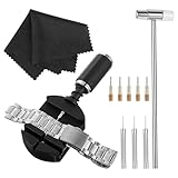JJUNW 11 Stück Uhrenarmband Reparatur Werkzeug Set, Anpassen Uhrenarmband Werkzeug Uhrenwerkzeug Stiftausdrücker für Uhrenarmbänder Kürzen mit Uhrenregulatoren Uhrenstifte Hämmer Federstege