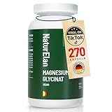Magnesium Glycinat Hochdosiert Kapseln - 270 Kapseln, 300mg Magnesium pro Tagesdosis, Vegan, Premium: Chelatiertes Magnesiumbisglycinat, hochdosiert