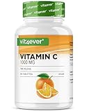 Vitamin C 1000mg - 365 Tabletten im Jahresvorrat - Time Released Effekt - Laborgeprüft - Vitamin C + Hagebuttenextrakt + Citrus-Bioflavonoide - Vegan - Hochdosiert