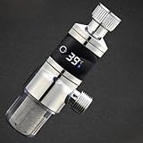 VRTYVEYBB 2-in-1 Digitalanzeige Duschkopf Thermometer & Filter mit 40-Mikron-Edelstahlgeflecht, für Standard 1/2 Zoll Armatur