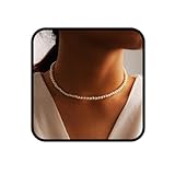 Ushiny Boho Imitation Perlenkette Simulierte , Vintage Festival Perlen Halskette Schmuck für Frauen und Mädchen