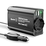 300W KFZ Wechselrichter LEICESTERCN Spannungswandler 12v 230v Stromwandler 12 auf 230 Inverter mit EU Steckdose 2 USB Anschlüsse KFZ Zigarettenanzünder Stecker
