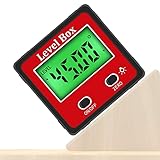 SANON Digitaler LCD Winkelmesser Neigungsmesser, Mini Winkelsucher Inklinometer mit Magnetfuß, Wasserdicht Winkelsucher Bevel Box 0-360° Winkelmessgerät