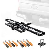 ASDMAOE 226 Kg Heavy Duty Motorrad-Kupplungsträger, Motorrad Dirt Bike Scooter Carrier Hitch Mount Rack Hauler Anhänger mit Laderampe und Kippsicherung