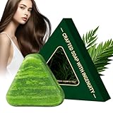 Nature Triangle Shampoo Bar, 2025 Neu Nature Seven Green Soap Shampoo, 𝐔smans Grass 𝐒hampoo Bar mit Schaumnetz Pflanzliches Festes Beruhigt und Stärkt Haar für Damen Herren (1)