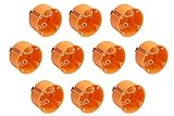 Meister Hohlwanddose Unterputz - 60 mm tief - orange - 10 Stück - Ø 68 mm Fräsloch - Zum Einbau von Schaltern & Steckdosen / Abzweigdose / Schalterdose / Hohlwand-Gerätedose / 7464220