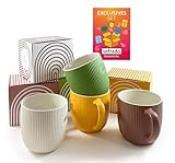 sefrado Bundle 4er Set McDonalds Österreich Tassen 2025 - Teetassen Set - Kaffee Tassen Sets - Bechersets - Kaffeepott - Kaffeebecher Keramik Becher - 300 ml pro Tasse + exclusive Geschenkkarte