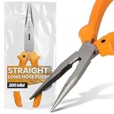 Instalguru Verlängerungszange Spitzzange 200 mm Flachrundzange Radiozange Rundzange Drahtschneider Multifunktionale Zange Lang Gerade Ergonomischer Griff Heimwerker DIY Reparatur