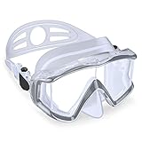 Tauchmaske, Schnorchelausrüstung für Kinder und Erwachsene, Schnorchelmaske, Taucherbrille, Silikon-Schwimmbrille mit Nasenschutz für Gerätetauchen, Freitauchen, Speerfischen