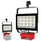 T-SUN Akku Lampe Für Milwaukee 18V, 60W LED Arbeitsleuchte Akku, Tragbare Baustrahler mit 2 Modi Helligkeit, Multifunktionales Flutlicht Strahler für Garage Autoreparatur, Workshop, Camping