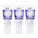 ECO COSMETICS Schwarzkümmel Zahncreme (3 x 75 ml), Bio Zahnpasta, Vegan, Fluoridfrei, Naturkosmetik