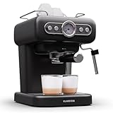 Klarstein Espresso Siebträgermaschine mit Milchaufschäumer, 1,2L Retro Mini-Espressomaschine mit Siebträger, 950 W Klein, Edelstahl-Kaffeemaschine für Cappuccino, Latte & Macchiato