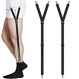 Clip Yeah Hemdhalter Herren Breit 2.5cm Hemd Halter im Y-stil Hemdenhalter mit Rutschfesten Verschlussklammern Elastisch Verstellbaren Versteckt Shirt Stays Bleibt Hemd Flach 1 Paar Schwarz