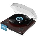 Vinyl Plattenspieler Mit Lautsprecher und Bluetooth Senden und Empfangen | 33/45/78, USB-Aufnahme, AUX und RCA-Eingang, Slipmat | Eingebaute Stereo-Lautsprecher, MAJORITY Moto Vinyl Player