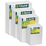 Leinwand zum Bemalen, 12 Stück Leinwand Set, Keilrahmen Leinwänd, Leinwände für Acryl, Ölfarbe für Künstler, Amateure