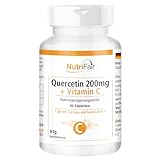 Quercetin 200mg + Vitamin C - mit 495mg Vitamin C & 400mg Quercetin pro Tagesdosis - 90 Tabletten - Hochdosiert - 100% Vegan – Deutsche Produktion & Laborprüfung - NutriFair | Premium & Fair