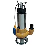 Omnigena - Schmutzwasserpumpe 1100W, 25200 l/h, Max. Förderhöhe 15m, Druckanschluss 2', Gusseisen, Edelstahl, Fäkalienpumpe mit Schwimmerschalter