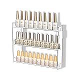 YIEZI Transparentes 3-Stufiges Acryl-Wandregal für Nagellack, Kosmetik & Brillen – Platzsparendes Display, Wandmontage Aufbewahrung - Werkzeuglose Montage (1 Packung)