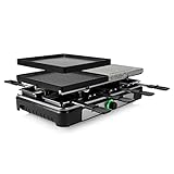 Tristar Raclette RA-2747 – 4-in-1 – Raclette/Kochstein/Grill/Teppanyaki – 8 Personen – 1400 W