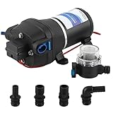 Mxmoonant 12V DC Automatische Wasserpumpe, Druckpumpe, 35 Psi, 2,4 Bar, 95W, 12,5 Lpm/min, Selbstansaugend, Überlastungsschutz, Geräuscharm, für Wohnwagen, Boot, Waschen, Spritzen, Garten