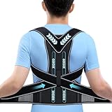 ZEAMO Haltungskorrektur Rücken Damen Herren, Rückengurt Rückenstützgürtel für Posture Corrector Women, Adjustable Back Posture Belt Office Home Gym Unisex M