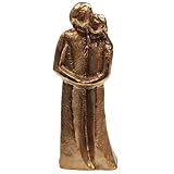 Herzmensch kleine Paar Figur aus massiver Bronze 7 cm als Hochzeitsgeschenk, Geschenk für die Liebe, Vertrauen und Verbundenheit für den gemeinsamen Weg