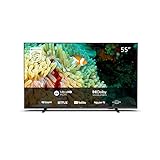 Philips 55PUS7607/12 139 cm (55 Zoll) Fernseher (4K UHD, HDR10+ kompatibel, 60 Hz, Dolby Vision & Atmos, Smart TV (Works with Google Assistant), Triple Tuner, Mattschwarz) [Modelljahr 2022]