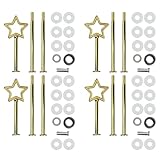 Zasjon 4 Stück Etageren Stangen Set, Etagere 3 Etagen Stäbe Etagere Bausatz Stange Metallstangen Etagere Tortenständer Tortenhalter Etageren Stangen für Hochzeitstorte Kuchen, Obst, Gold