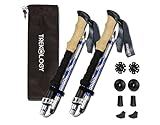 Trekology Trek-Z Zusammenklappbarer dreifach gefalteter Trekkingstock/Wanderstöcke, verstellbare, leichte Aluminium-Gehstöcke, tragbarer Gehstock mit Schaumstoffgriff für Walking, Senioren-Trekking,