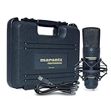 Marantz Professional MPM-2000U - USB-Kondensatormikrofon für Gaming, Streaming, Podcasting und PC/Mac-Aufnahmen - Cardioid, Shockmount, USB-Kabel und Transportetui inklusive, Schwarz