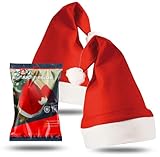 TK Gruppe Timo Klingler 2X Weihnachtsmütze Nikolausmütze Mütze Weihnachten Nikolaus rot für Erwachsene Kinder Weihnachtsfeier Weihnachtsmarkt (2X Weihnachtsmütze)