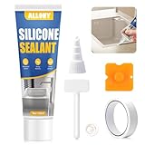 ALLONY Silikon Transparent Sanitär, 150ML Dichtmasse Wasserdicht, Silikon zum Abdichten, Fugen Reparatur für Dusche und Küche, Elastisch, Haftet auf Glas, Metall, Keramik, Sanitärsilikon