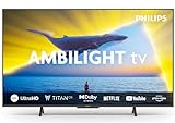 Philips Ambilight 65PUS8109 4K LED Smart TV - 65-Zoll Display mit Pixel-präziser Ultra HD, Titan OS Plattform und Dolby Atmos, Funktioniert mit Alexa und Google Sprachassistent - Satiniertes Chrom