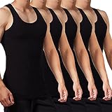 FALARY Unterhemd Herren Tank Top 5er Pack gekämmte Feinripp Baumwolle, 5x Schwarz, 3XL