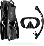 Cressi Musa Explorer Set Snorkeling Sets, Schwarz, S/M