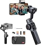 ZHIYUN Smooth-5S Combo [Official] iPhone Gimbal Stabilisator 3-Achsen mit Magnetlichter, Smartphone Gimbal mit Stativ, Handy Stabilisator für FilmIC Pro, Vlog, YouTube/TikTok-Videos (Grau)