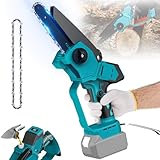 LIVOWALNY Mini Akku-Kettensäge 6' 1200W – Kompatibel mit Makita 18V Akkus, Brushless Motor, 21000 U/min,Automatische Ölpumpe für Garten & DIY, ohne Akku