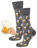 soxo Lustige Socken Herren Bier Geschenke Für Männer Bunte Herrensocken Lustig Socks Men 40-45 Grau