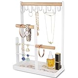 ProCase Schmuckständer Schmuckhalter Schmuckbaum, Schmuck Organizer Ketten Aufbewahrung Ständer Ohrringständer Schmuckaufbewahrung Kettenhalter Jewelry Stand für Halsketten, Armbänder, Ringe –Weiß