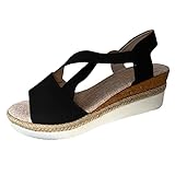 Générique 2024 New A Große Frauen Sandalen Sommer Neue Flache Unterseite Steigung Ferse Fisch Mund Casual Frauen Sandalen Sommer Stiefeletten Braun, bronze, 39 EU