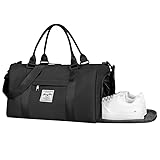 Flintronic Sporttasche Reisetasche, Reise Duffel Bag, mit Schuhfach & Nassfach, wasserdichte Übernachtungstasche, Gepäcktasche für Sport & Reisen für Herren Damen, Schwarz