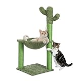 PAWZ Road Kratzbaum Kaktusbaum Kratzbaum Stilvoller Kratzbaum Grün Hängematte mit Kugel Höhe 91 cm