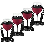 Ehwisbe 4 STK. Tragbarer Weinglashalter-Gurt, Weinschlinge, Glashalter-Unterstützung, Umhängeband für Geburtstags-Cocktail-Tools B