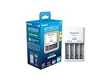 Panasonic eneloop Basic Ladegerät für 2 oder 4 AA/AAA NI-MH-Akkus, mit 2 LED-Anzeigen und 6 Sicherheitsfunktionen, Blue