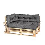 MAKOSAS Palettenkissen | Palettenpolster | Palettenauflagen | Palettenpolster | Palettenmöbel | Palettensofa Sitzkissen Set (3er Set (120x80 cm + 120x40 cm + 60x40 cm))
