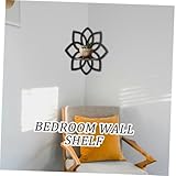 CAXUSD Mandala Wandregal aus Stabilem Holz Dekoratives Eckregal mit Fächerförmigem Design Langlebiges Wohnzimmer Schlafzimmerregal Einfach zu Montierendes Deko Display für Kerzen und