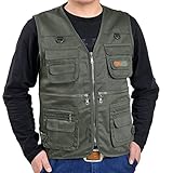 Bauzuoyo Herren Outdoor Weste Cargo Weste Arbeitsweste Herren Dünne Anglerweste Mit Vielen Taschen Leicht Softshelljacke Ohne Ärmel Multifunktionsweste Einfarbig Westen Sommerweste Sportwesten